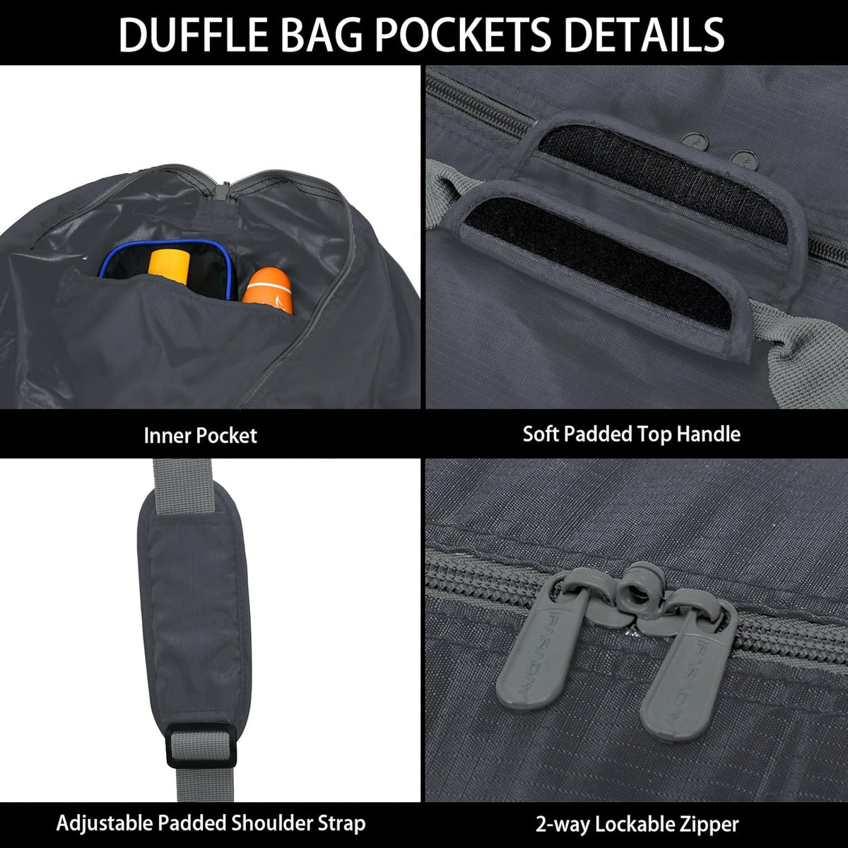 105L Extra Large Duffel Bag 32.5 inch Lightweight Luggage for Travel-Grey