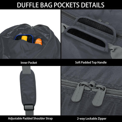 105L Extra Large Duffel Bag 32.5 inch Lightweight Luggage for Travel-Grey