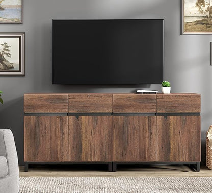 Wampat Modern TV Stand for up to 70 inch TVs, 2 in 1 Entertainment Center