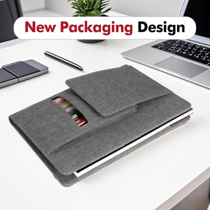 Journal Cover for Rocketbook Flip | Executive Size 6"x8.8" Fits A5, 6"x9" Steno Pad/Notebook & Top Spiral Notepad | Waterproof Protective Case with Pen Loop Holder & File Storage (Gray)