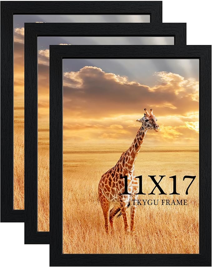 TKYGU 11x17 Picture Frame Set of 3, Wooden Frame 11x17 Wall Gallery Poster