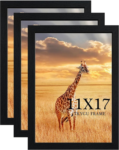 TKYGU 11x17 Picture Frame Set of 3, Wooden Frame 11x17 Wall Gallery Poster
