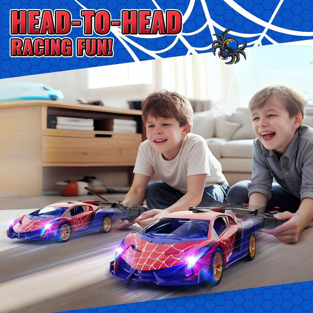 ZIROKAY Spider Remote Control Car - Multicolor Flashing Headlights, Drift RC Cars