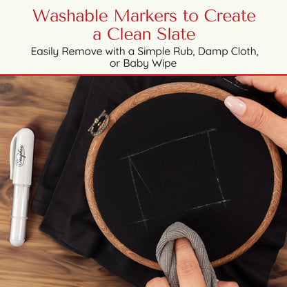 Fabric Markers for Sewing – Ergonomic Tailors Chalk Pen with Improved Dosing Wheel for Sharp Lines - Washable Sewing Chalk Marking Pens that are Compatible with Most Fabrics - White 1 Pack