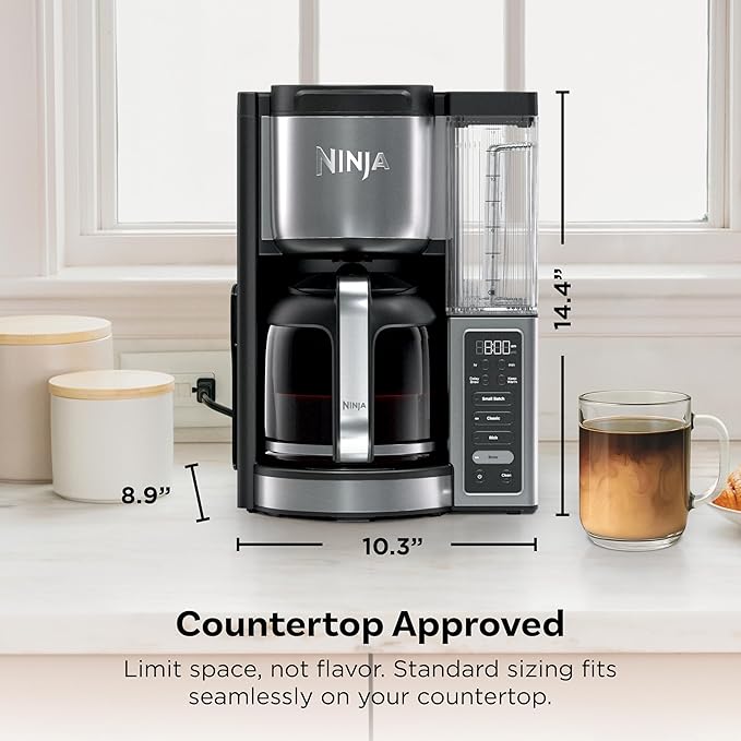 Ninja Fresh Brew™ Drip Coffee Maker | Programmable 14Cup Glass Carafe, Brew Classic & Rich, 70oz Removable Water Reservoir | Small Batch, Delay Brew, Adjustable Warming Plate | Stainless Steel | CE451