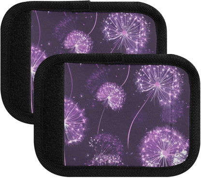 Cute Purple Dandelions 2 Pack Luggage Handle Wraps Covers for Suitcase Identifiers Bag Tags Travel Accessories