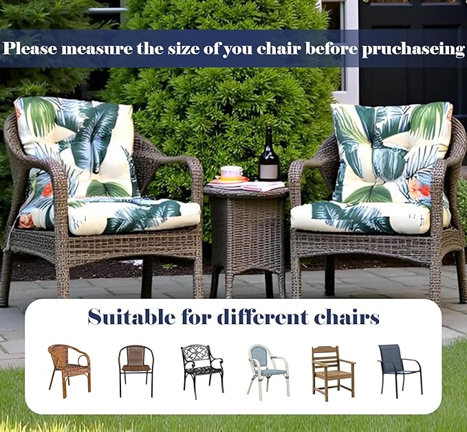 Outdoor Wicker Chair Cushion Waterproof Non Slip Patio Cushions for Outdoor Furniture,Thicken Indoor Chair Seat Pad for Dorm Office Dark Grey 41.7"*20.8"*3.5"