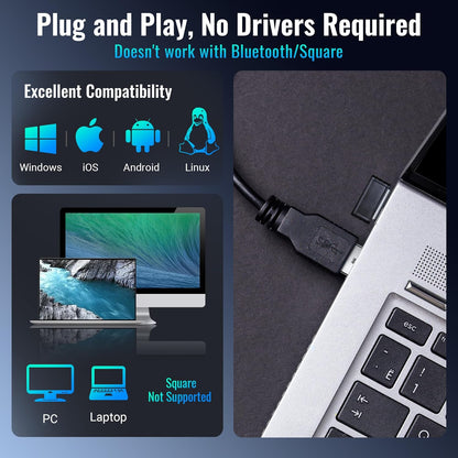 Tera Barcode Scanner 1D Wireless with Battery Level Indicator Versatile 2-in-1 (2.4Ghz Wireless+USB 2.0 Wired) 328 Feet Transmission Distance Rechargeable Barcode Reader USB Handheld Bar Code Scanner