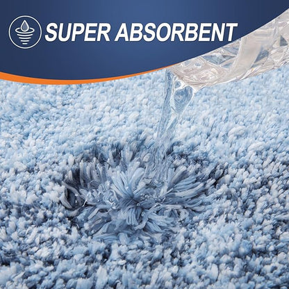 OLANLY Bathroom Rug Mat 24x16, Extra Soft and Absorbent Polyester Bath Rugs, Non-Slip Plush Shaggy Bath Carpet, Machine Wash Dry, Bath Mats for Bathroom Floor, Tub and Shower, Blue