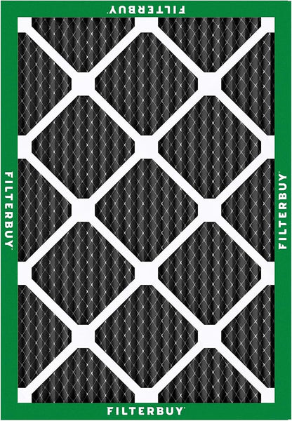 Filterbuy 12x18x1 Air Filter MERV 10 Odor & Allergy Defense with Activated Carbon (12-Pack), Electrostatic Pleated HVAC AC Furnace Filters Replacement, Made in USA (Actual Size: 11.50 x 17.50 x 0.75)