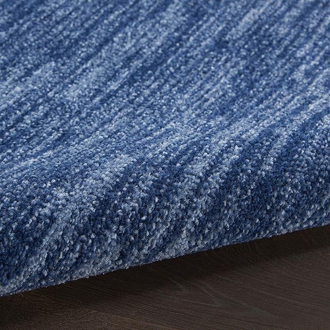 Nourison Home Nourison Essentials Navy Blue 4' x Round Area Rug - Easy Clean, Non Shedding, Bed Room, Living Room, Dining Room, Kitchen (4' x Round)