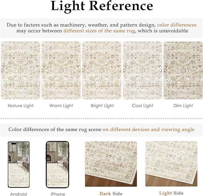 3x5 Beige Washable Neutral Area Rug for Living Room Soft Floral Non Slip Throw Rug Modern Low Pile Stain Resistance Doormat Distressed Carpet Entrance Laundry Room Bedroom Office