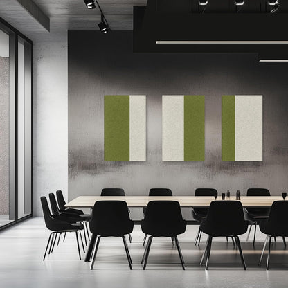 3-Pack Stitched Fabric Acoustic Panels Sound Absorbing,3-Piece 35.5x23.6 Inches Sound Proof Foam Panels for Walls,Sound Dampening Wall Panels for Home,Office.Green and Light Gray
