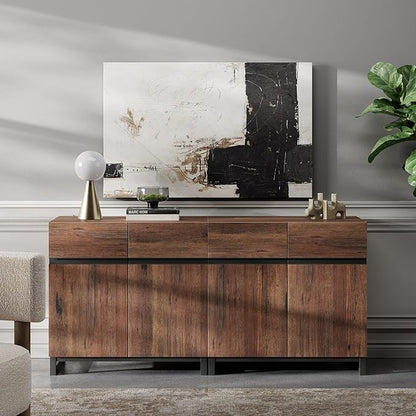 Wampat Modern TV Stand for up to 70 inch TVs, 2 in 1 Entertainment Center