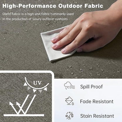 Belord Luxury 4" Thick Outdoor Cushion Set - 22 x24 Inch 28D Sponge Filling Fade-Resistant Chair Cushion, Spill Proof Removable Patio Furniture Replacement Cushions for Sofa Bench Swing - Grey