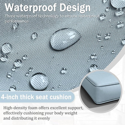 Patio Furniture Cushions, Replacement Outdoor Cushions for 4-Seat Patio Furniture, Waterproof Cushions for Outdoor Sectional Sofa Couch, Sky Blue