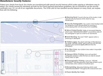 ABC Computer Checks Compatible w/Quick Books, Checks on Top, Purple Linen (250 Sheets)