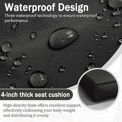 Patio Furniture Cushions, Replacement Outdoor Cushions for 4-Seat Patio Furniture, Waterproof Cushions for Outdoor Sectional Sofa Couch, Black