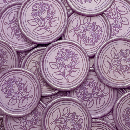 50pcs Purple Metal Vintage Wax Seal Stickers, Waterproof, Self Adhesive, for Wedding Invitations, Envelope, Gift Wrap, Christmas