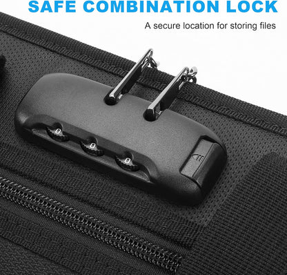 Hontom Fireproof Accordion File Organizer with Lock, 13 Pockets Expanding File Folder with Handle, Portable Business Document Organizer with Secure Storage for Letter A4 Files
