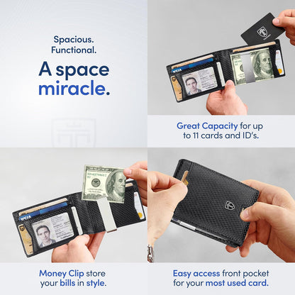TRAVANDO Mens Wallet with Money Clip AUSTIN RFID Blocking Bifold Credit Card Holder for Men with Gift Box