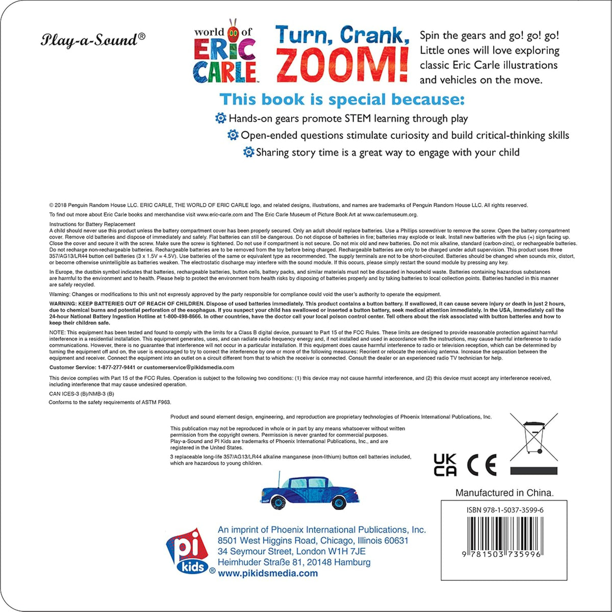 Eric Carle STEM Gear Sound Book for Kids, Board Book with Interactive Sounds