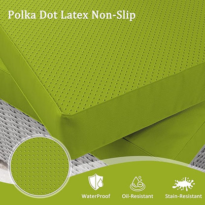 Outdoor Furniture Replacement Cushions, Waterproof Patio Furniture Cushions, 4" Deep Seat Outdoor Sectional Cushion for 3-Seat Outdoors Rattan Sofa Patio Sofa Cushion, Grass Green