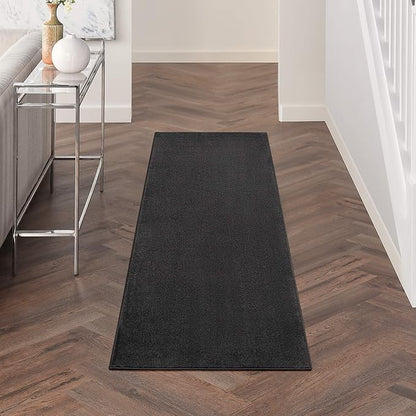 Nourison Home Nourison Essentials Black 2'2" x 7'6" Area Rug - Easy Clean, Non Shedding, Bed Room, Living Room, Dining Room, Kitchen (8' Runner)