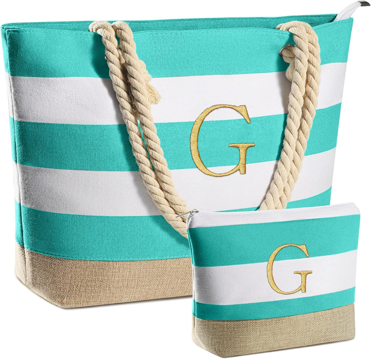 YOOLIFE Beach Bags for Women - Travel Canvas Beach Tote, Pool Waterproof Bag, Travel Essentials, Gifts for Women Birthday