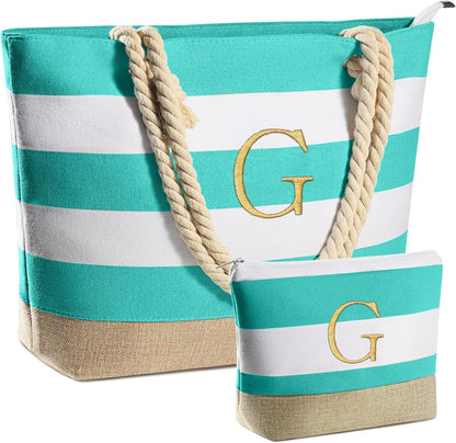 YOOLIFE Beach Bags for Women - Travel Canvas Beach Tote, Pool Waterproof Bag, Travel Essentials, Gifts for Women Birthday