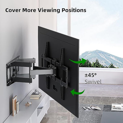 Full Motion TV Wall Mount for Most 37"-84" Flat Screen TV, Swivel or Tilt TV