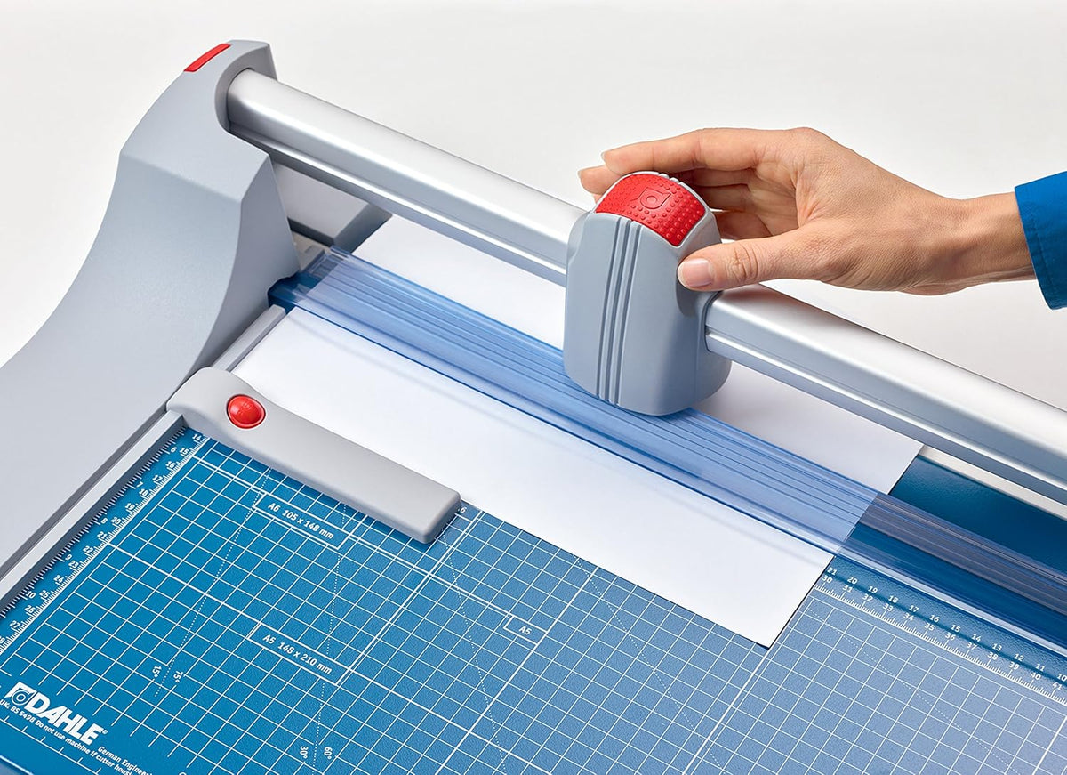 Dahle 448 Premium Rotary Trimmer, 51" Cut Length, 20 Sheet Capacity, Self-Sharpening, Automatic Clamp, German Engineered Paper Cutter
