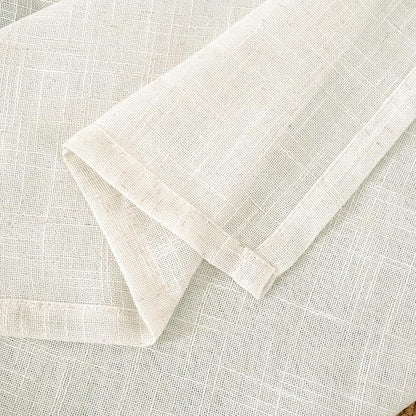 LAMIT 72 inch Length Cream Linen Curtains for Living Room 2 Panels, Linen Textured Light Filtering Semi Sheer Back Tab and Rod Pocket Window Curtain Panels for Bedroom/Farmhouse, 52 x 72 Inch