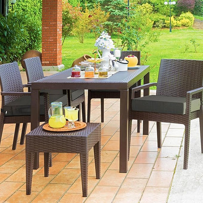 YENING 19x19 Memory Foam Outdoor Chair Cushions Waterproof 4 Inch Extra Thick Patio Seat Pads for Furniture Grey Set of 2
