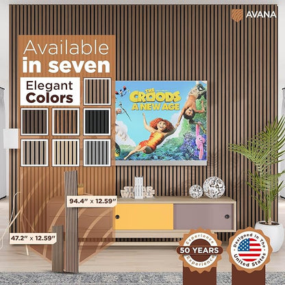 Avana Modern Acoustic Wood Wall Panels – 94.4 X 12.6 Inch Smoke Walnut Acoustic