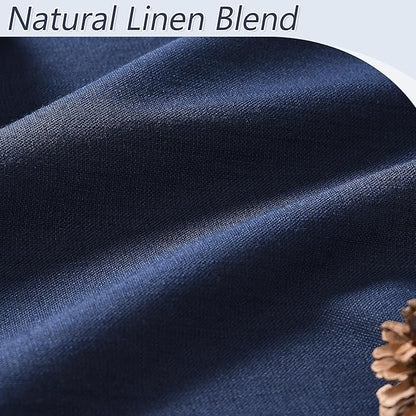 Guken Navy Blue 100% Blackout Curtains 96 Inch Length 2 Panels Set for Living Room Bedroom Back Tab Thermal Insulated Black Out Linen Drapes Room Darkening Window Curtains 96 Inches Long