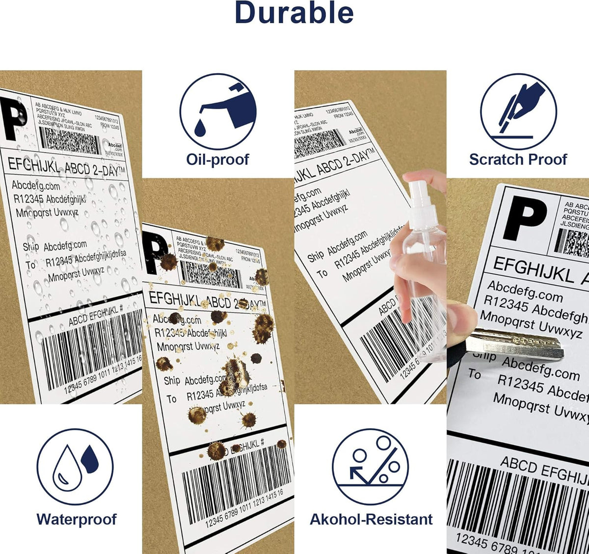 POLONO Genuine 4" x 6" Direct Thermal Shipping Label, Thermal Label (Pack of 500), Perforated Fanfold Labels Compatible with POLONO PL80E, PL70E, PL60 Label Printer, BPA & BPS Free, Commercial Grade