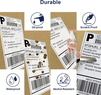 POLONO Genuine 4" x 6" Direct Thermal Shipping Label, Thermal Label (Pack of 500), Perforated Fanfold Labels Compatible with POLONO PL80E, PL70E, PL60 Label Printer, BPA & BPS Free, Commercial Grade