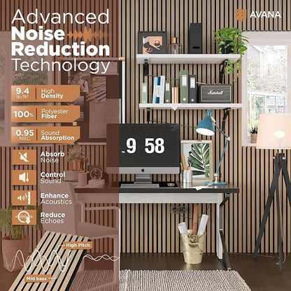 Avana Acoustic Wood Wall Panels – 94.4 X 12.6 Inch White Oak Acoustic Panels 4
