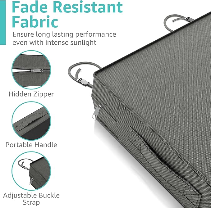 YENING 19x19 Memory Foam Outdoor Chair Cushions Waterproof 4 Inch Extra Thick Patio Seat Pads for Furniture Grey Set of 2