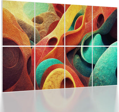 UMIACOUSTICS 8 Pcs 0.7Inch Thick Art Acoustic Panels, Total 47.2” x 31.5” Decorative Sound Absorbing Art Panels, Acoustical Wall Panels for Home, Office, Hotel, Sage-brocade