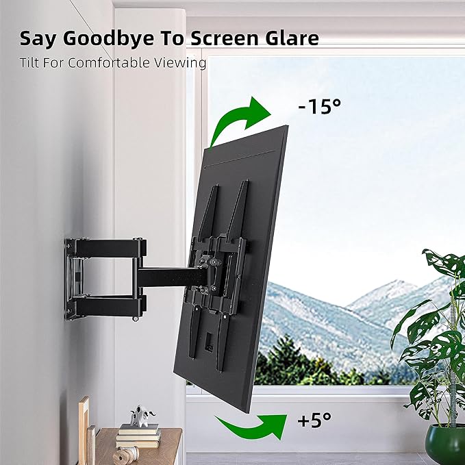 Full Motion TV Wall Mount for Most 37"-84" Flat Screen TV, Swivel or Tilt TV