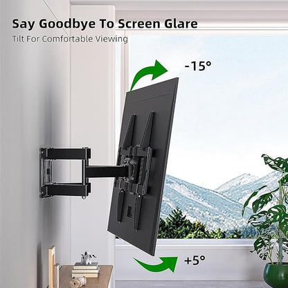 Full Motion TV Wall Mount for Most 37"-84" Flat Screen TV, Swivel or Tilt TV
