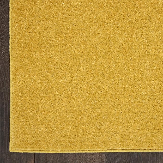 Nourison Home Nourison Essentials Yellow 2'2" x 20' Area Rug - Easy Clean, Non Shedding, Bed Room, Living Room, Dining Room, Kitchen (20' Runner)