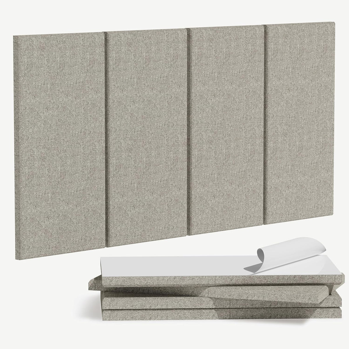 4PCS Acoustic Panels, 24"x12" Fabric Acoustic Panels for Walls, Self-Adhesive Sound Absorbing Panels for Home, Office, Studios (Mist Graphite)