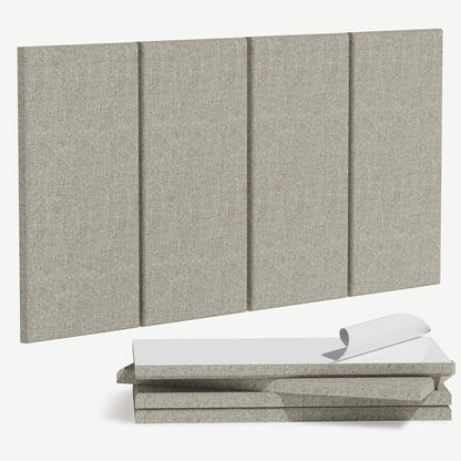 4PCS Acoustic Panels, 24"x12" Fabric Acoustic Panels for Walls, Self-Adhesive Sound Absorbing Panels for Home, Office, Studios (Mist Graphite)