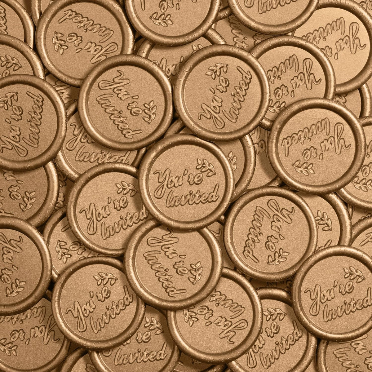 25 Pcs Handmade Wax Seal Stickers, Wedding Invitation Envelope Seal Stickers, Perfect for Invitation, Christmas, Gift Wrapping(You‘re Invited Style, Antique Gold Wax)