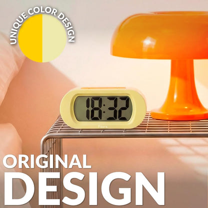 Yellow Digital Alarm Clock, Original Gift, LED Display, Battery Operated Bedside Clock, 12/24 Hour Format, Easy-to-Read Backlight