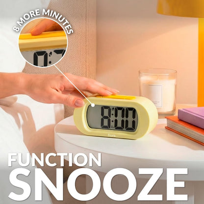 Yellow Digital Alarm Clock, Original Gift, LED Display, Battery Operated Bedside Clock, 12/24 Hour Format, Easy-to-Read Backlight
