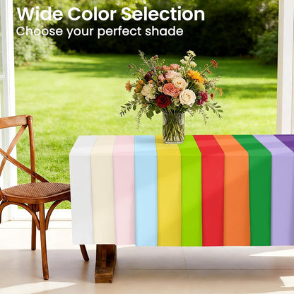 Yellow Plastic Table Cloths Disposable, 4 Pack, 54 x 108 Inch